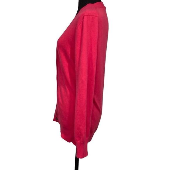 Fuschia pink V neck button down wool blend cardigan J. Crew - Picture 5 of 8